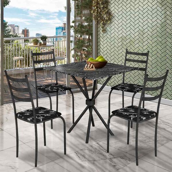 Mesa De Jantar 4 Lugares Para Apartamento Pequeno Preto Recif