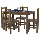 Mesa De Jantar 4 Lugares Paris Madeira Maciça Castanho - Lanes