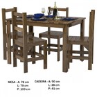 Mesa De Jantar 4 Lugares Paris Madeira Maciça Castanho - Lanes