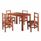 Mesa De Jantar 4 Lugares Paris Madeira Maciça Mogano - Lanes