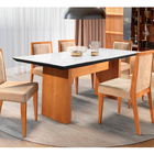 Mesa De Jantar 4 Lugares Preto Tampo Branco 1,4m - Kolonne