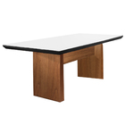 Mesa De Jantar 4 Lugares Preto Tampo Branco 1,4m - Kolonne