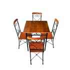 Mesa De Jantar 4 Lugares Quadrada Ferro E Madeira Rustica Art