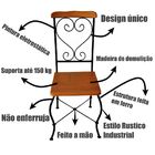 Mesa De Jantar 4 Lugares Quadrada Ferro E Madeira Rustica Art