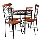 Mesa De Jantar 4 Lugares Quadrada Ferro E Madeira Rustica Art