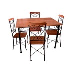 Mesa De Jantar 4 Lugares Quadrada Ferro E Madeira Rustica Art