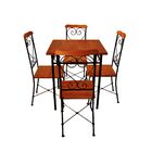 Mesa De Jantar 4 Lugares Quadrada Ferro E Madeira Rustica Art