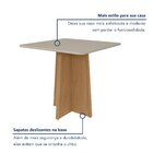 Mesa De Jantar 4 Lugares Quadrada Tampo Mdf Celebrare Amêndoa