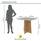 Mesa De Jantar 4 Lugares Quadrada Tampo Mdf Celebrare Amêndoa