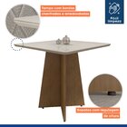 Mesa De Jantar 4 Lugares Quadrada Tampo Vidro/mdf Jade Cinamo