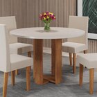 Mesa De Jantar 4 Lugares Redonda Tampo De Mdf Jady Mel/blonde