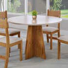 Mesa De Jantar 4 Lugares Redonda Tampo Em Mdf Chilli Mel/blon