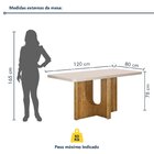 Mesa De Jantar 4 Lugares Retangular 120cm Tampo Vidro/mdf De