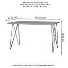 Mesa De Jantar 4 Lugares Retangular 120x75 Industrial Roma No