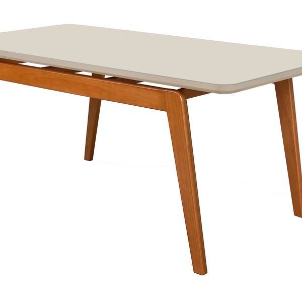 Mesa De Jantar 4 Lugares Retangular Belem Base Madeira