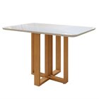 Mesa De Jantar 4 Lugares Retangular Tampo De Vidro/mdf Bold A
