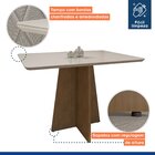 Mesa De Jantar 4 Lugares Retangular Tampo Vidro/mdf Jade Cina