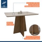 Mesa De Jantar 4 Lugares Retangular Tampo Vidro/mdf Jade Cina