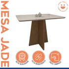 Mesa De Jantar 4 Lugares Retangular Tampo Vidro/mdf Jade Cina