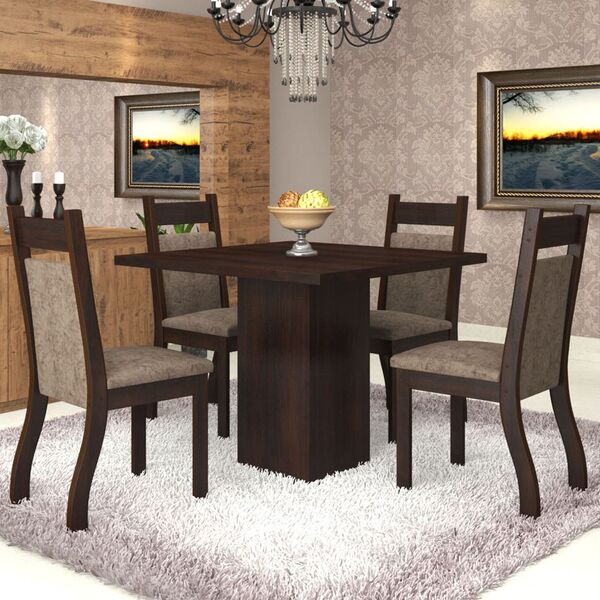 Mesa De Jantar 4 Lugares Sala Aires Nogueira/dakota - Viero M