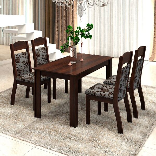 Mesa De Jantar 4 Lugares Sasha Zara Ameixa/cobre - Viero Móve