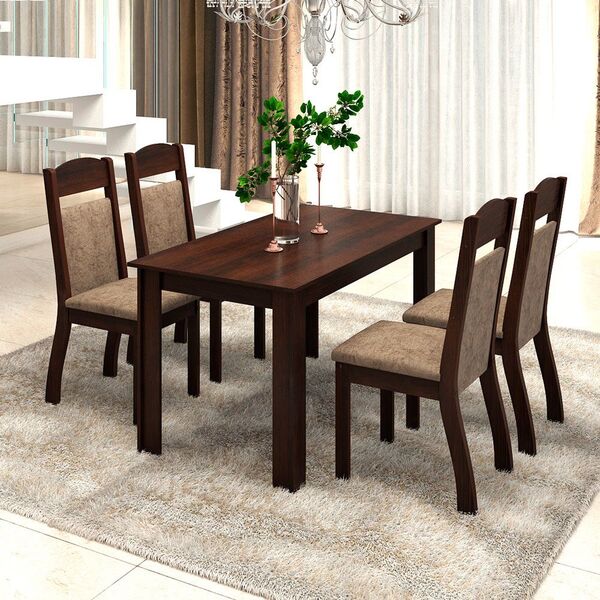 Mesa De Jantar 4 Lugares Sasha Zara Ameixa/malta - Viero Móve