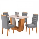 Mesa De Jantar 4 Lugares Squash Mel/blonde/veludo Cinza - Vie