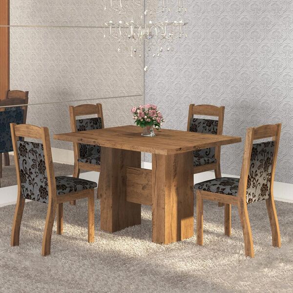 Mesa De Jantar 4 Lugares Street Dover/cobre - Mobilarte Móveis