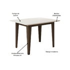 Mesa De Jantar 4 Lugares Tampo Chanfrado 120cm Sem Vidro Kate