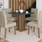 Mesa De Jantar 4 Lugares Tampo Com Vidro Dallas Carvalho Graf