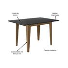 Mesa De Jantar 4 Lugares Tampo Com Vidro Karachi Carvalho Gra