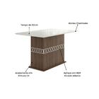 Mesa De Jantar 4 Lugares Tampo Com Vidro Lagos Amendoa Off-wh