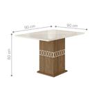 Mesa De Jantar 4 Lugares Tampo Com Vidro Modena Carvalho Off-