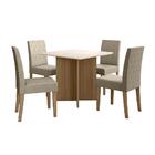 Mesa De Jantar 4 Lugares Tampo Com Vidro Napoles Carvalho Off