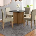 Mesa De Jantar 4 Lugares Tampo Com Vidro Veneza Carvalho Graf