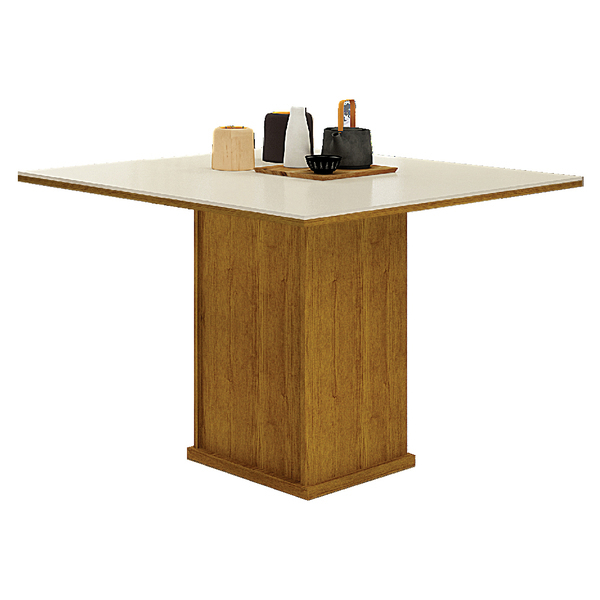 Mesa De Jantar 4 Lugares Tampo Mdf-vidro Napoli 90cm Moveis L
