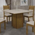 Mesa De Jantar 4 Lugares Tampo Mdf/vidro Napoli Leifer Canela