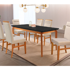 Mesa De Jantar 4 Lugares Tampo Preto 1,1m - Zotz