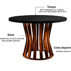 Mesa De Jantar 4 Lugares Tampo Preto 1,3m - Niem