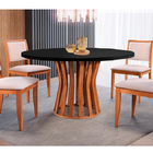 Mesa De Jantar 4 Lugares Tampo Preto 1,4m - Niem