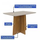 Mesa De Jantar 4 Lugares Tampo Vidro 120cm Celebrare Móveis L