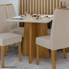 Mesa De Jantar 4 Lugares Tampo Vidro 120cm Celebrare Móveis L