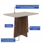 Mesa De Jantar 4 Lugares Tampo Vidro 120cm Celebrare Móveis L