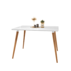 Mesa De Jantar 4 Lugares Veneza Pés Madeira 120cm - Branco