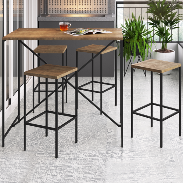 Mesa De Jantar 4 Lugares Vermont/preto 27848 - Artesano