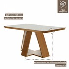 Mesa De Jantar 4 Lugares Viena Com Vidro Cinamomo/off White/l