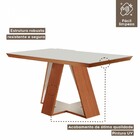 Mesa De Jantar 4 Lugares Viena Com Vidro Prêmio/off White/lin