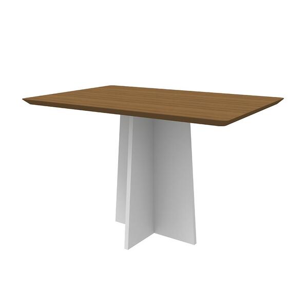 Mesa De Jantar 4 Lugares Zurique Off-white Imbuia