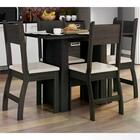 Mesa De Jantar 67x108cm Com 04 Cadeiras Milano J00330 Amendoa