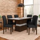 Mesa De Jantar 6 Cadeiras Gênova Imbui/off Wh/preto - Móveis